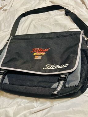 Titleist Black and Gray Messenger Bag with Orange Logo